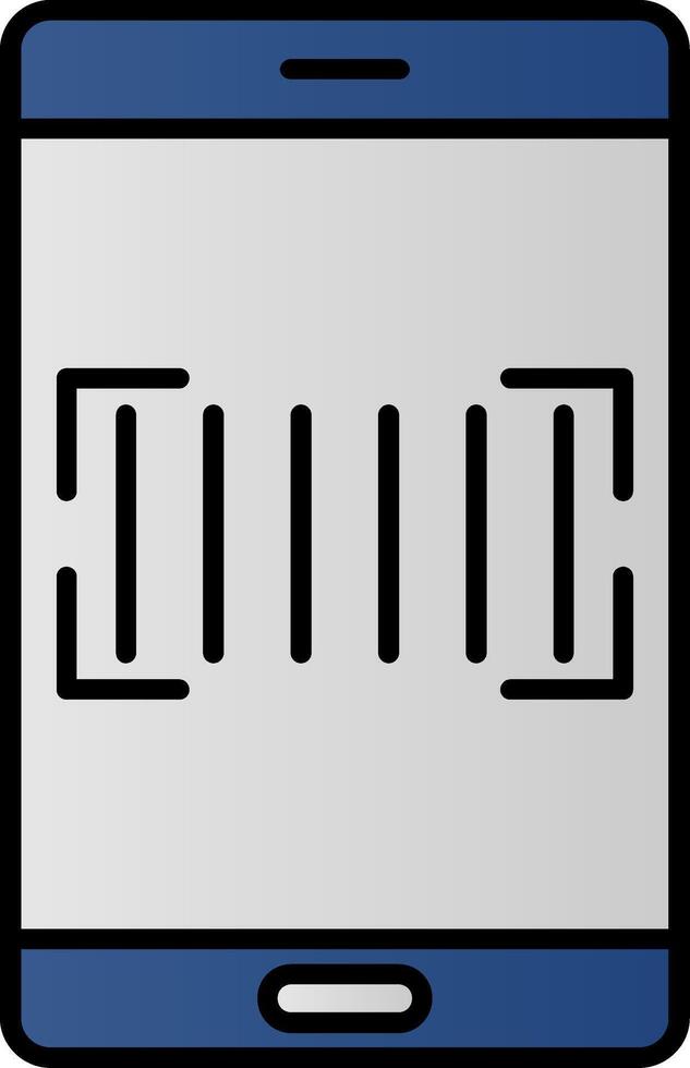 Barcode Scanner Line Filled Gradient  Icon vector