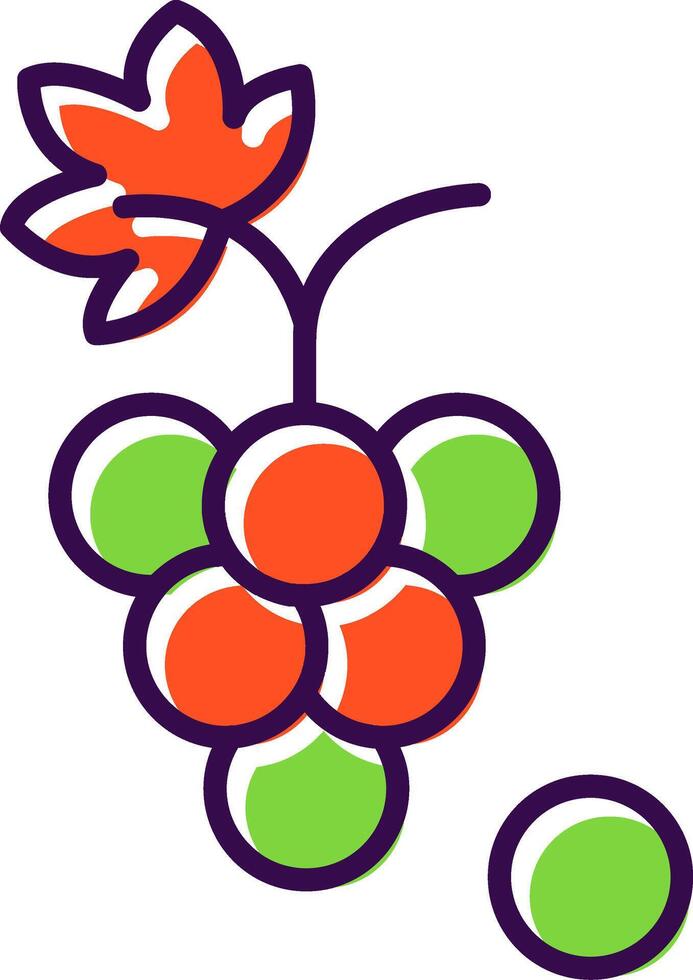 Grapes Filled  Icon vector