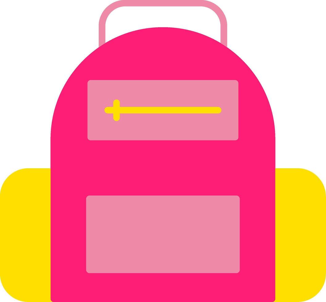 School Bag Flat Gradient  Icon vector