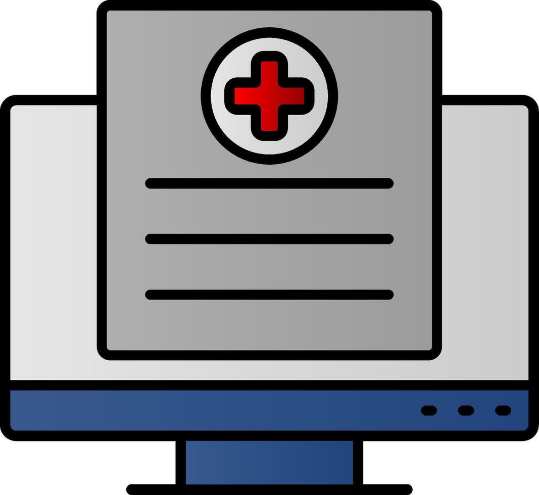 Computer Line Filled Gradient  Icon vector