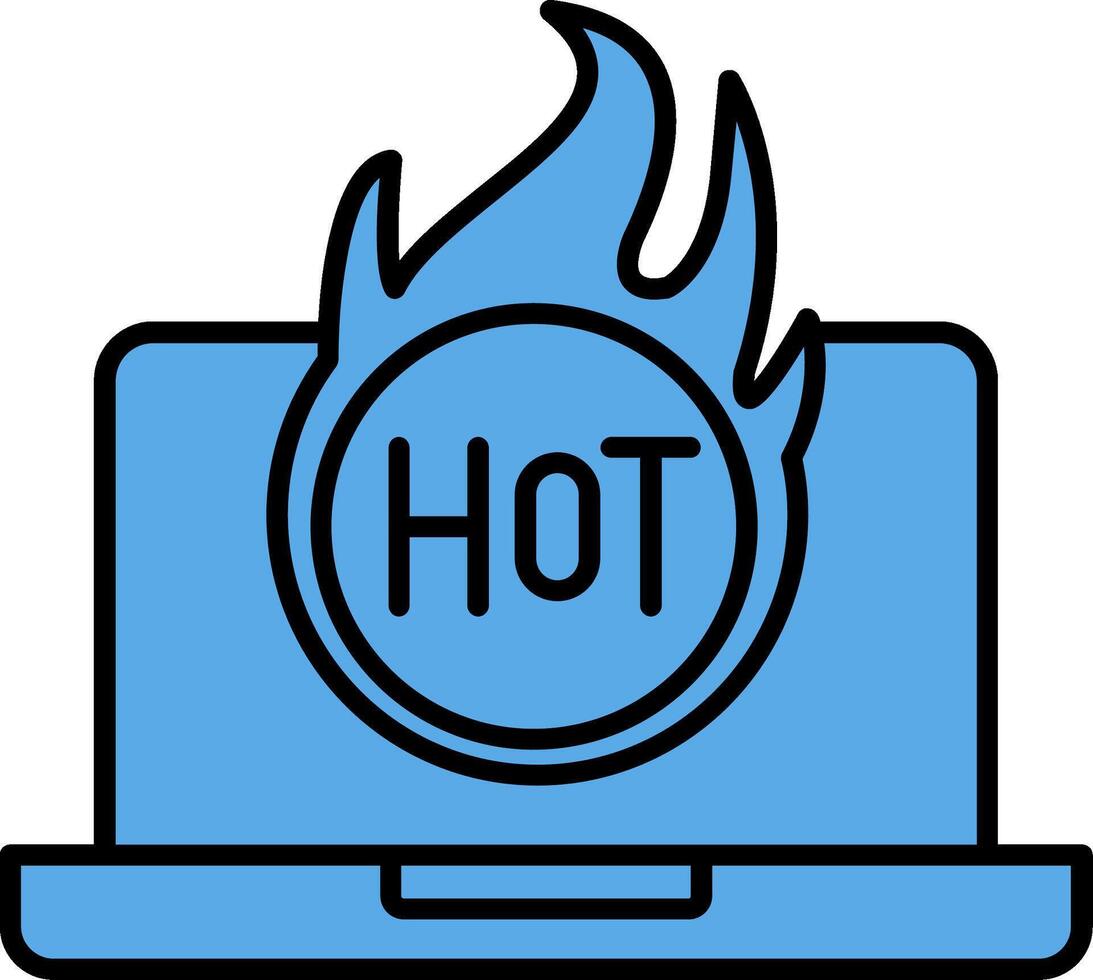 Hot Filled Blue  Icon vector