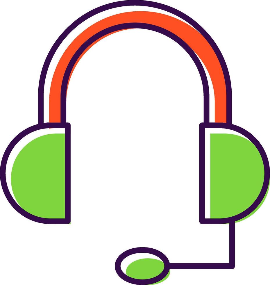 Headphone Filled  Icon vector
