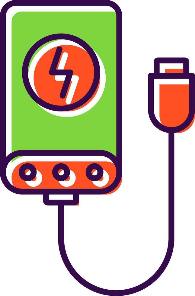 Power Bank Filled  Icon vector