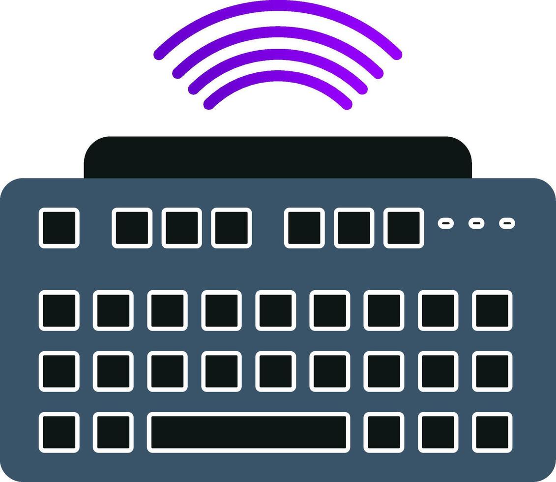 Wireless Keyboard Flat Gradient  Icon vector