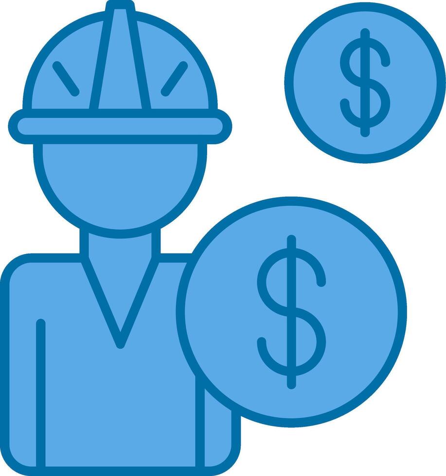 Salary Filled Blue  Icon vector