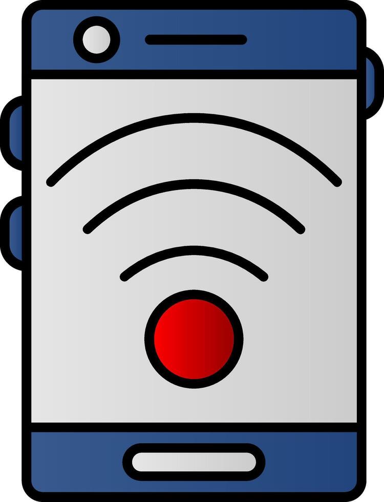 Signal Line Filled Gradient  Icon vector