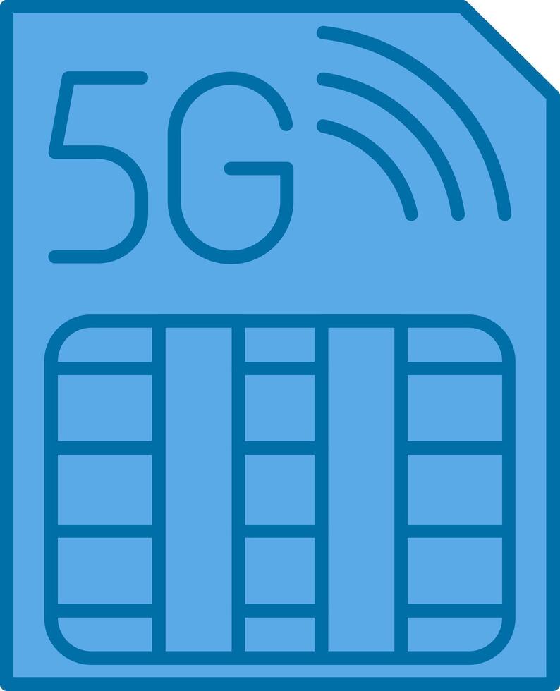 Sim Card Filled Blue  Icon vector