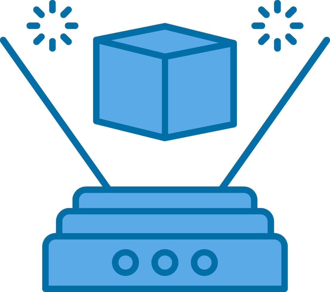 Hologram Filled Blue  Icon vector