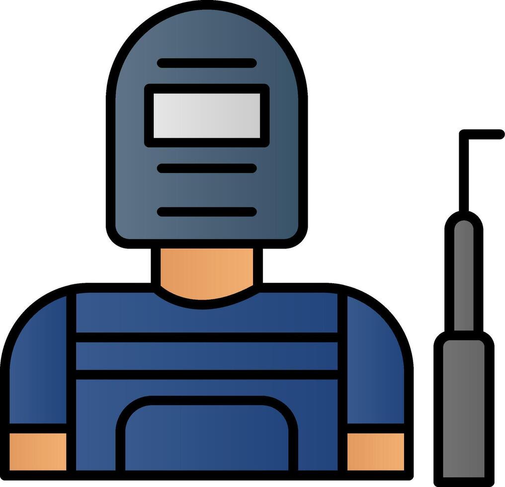 Welder Line Filled Gradient  Icon vector