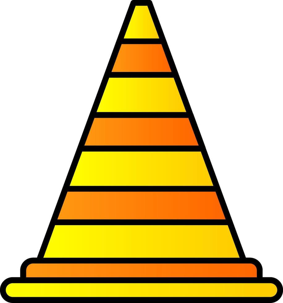 Cone Line Filled Gradient  Icon vector