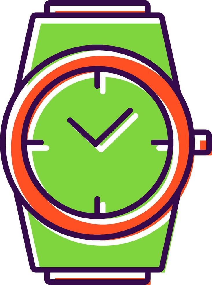 Stylish Watch Filled  Icon vector