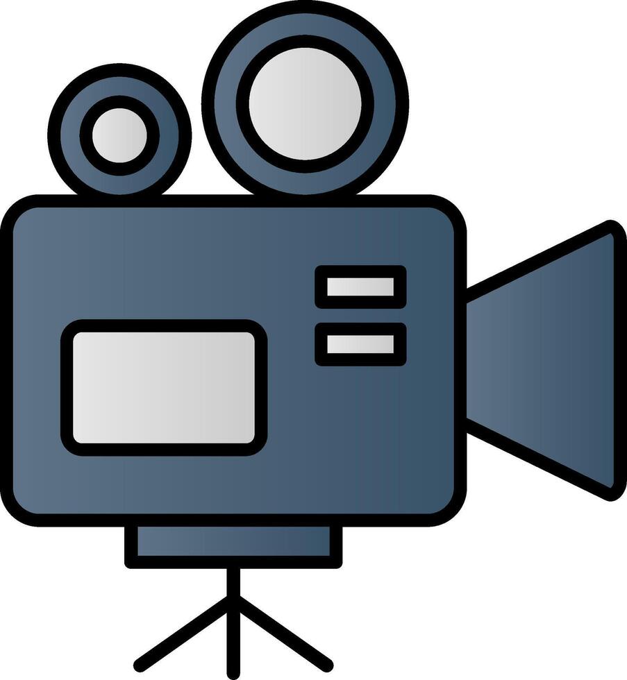 Video Camera Line Filled Gradient  Icon vector