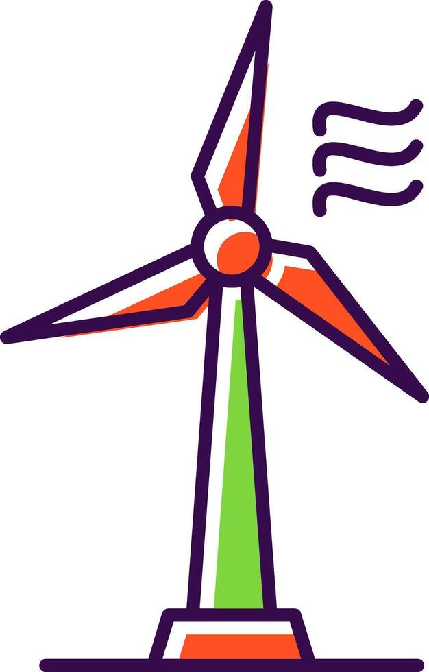 Wind Turbine Filled  Icon vector