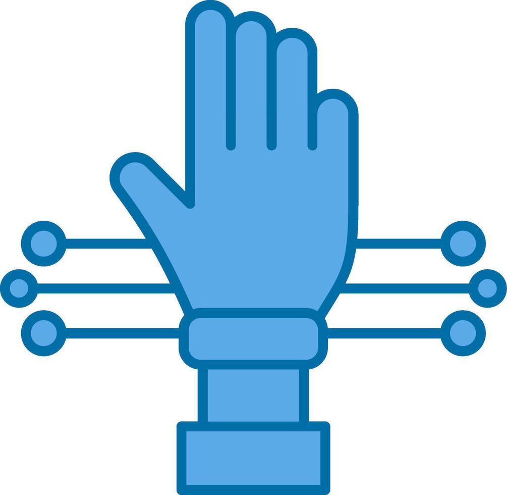 Glove Filled Blue  Icon vector