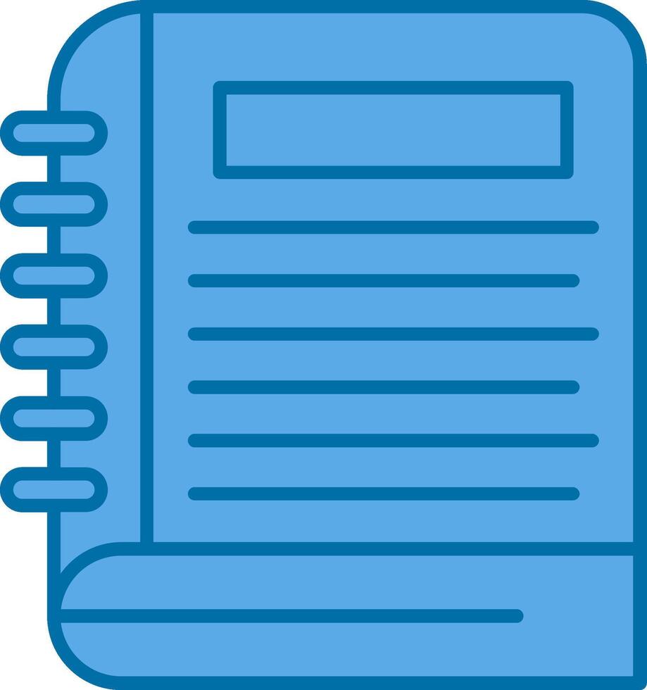 Notebook Filled Blue  Icon vector