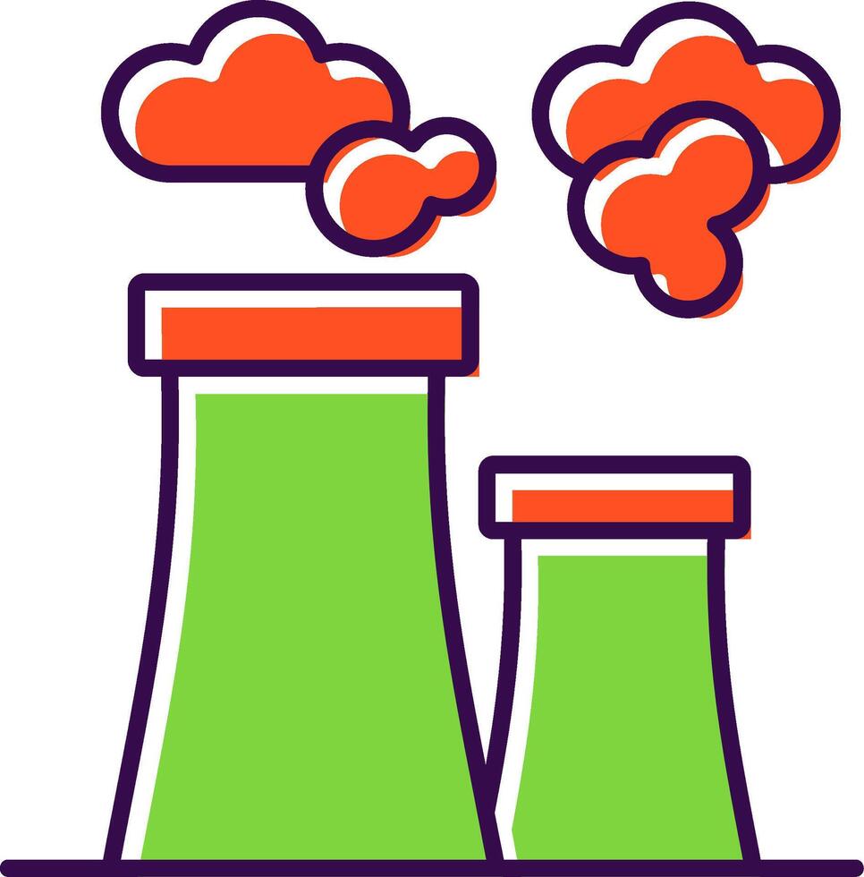 Air Pollution Filled  Icon vector