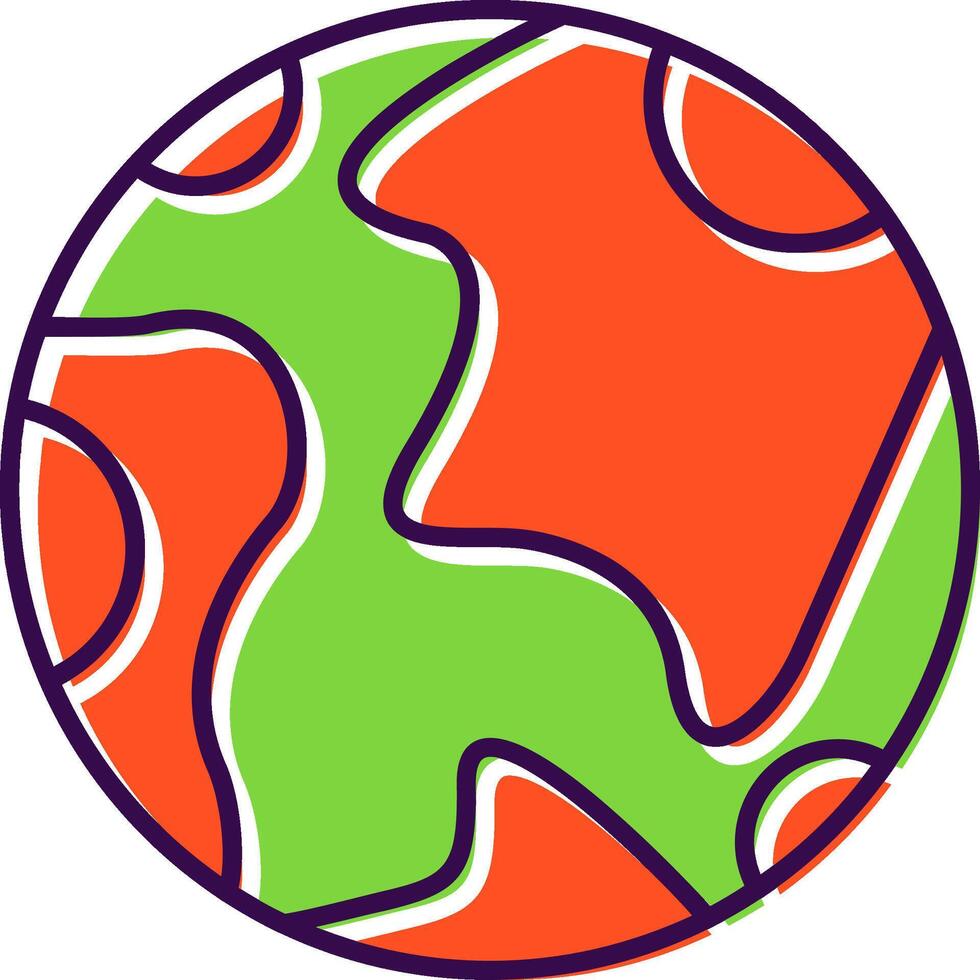 Earth Filled  Icon vector