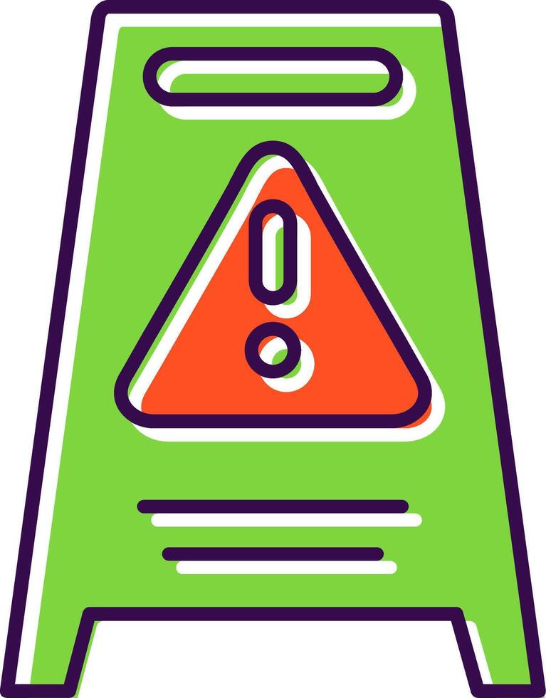 Hazard Sign Filled  Icon vector