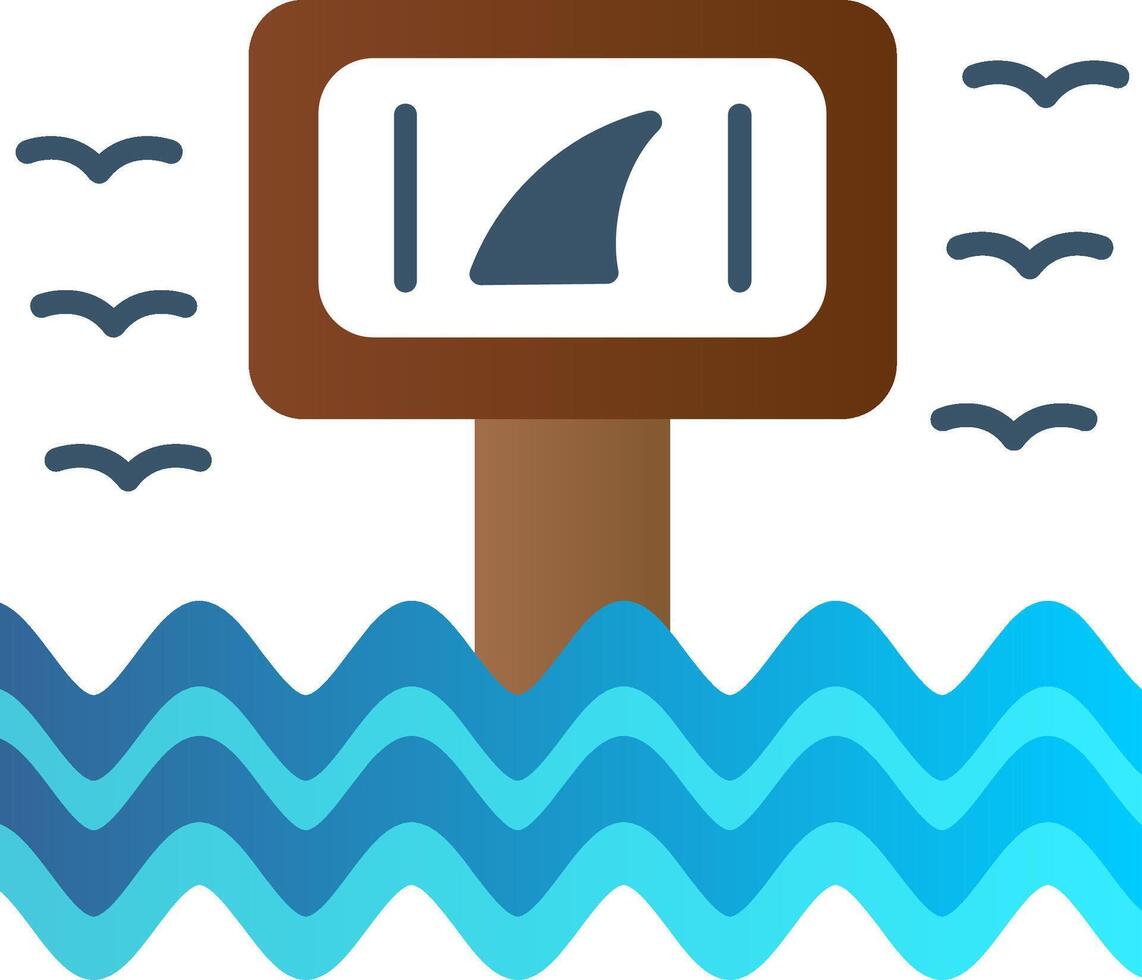 Warning Sign Flat Gradient  Icon vector