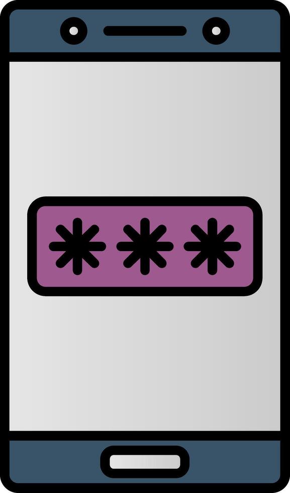 Password Line Filled Gradient  Icon vector