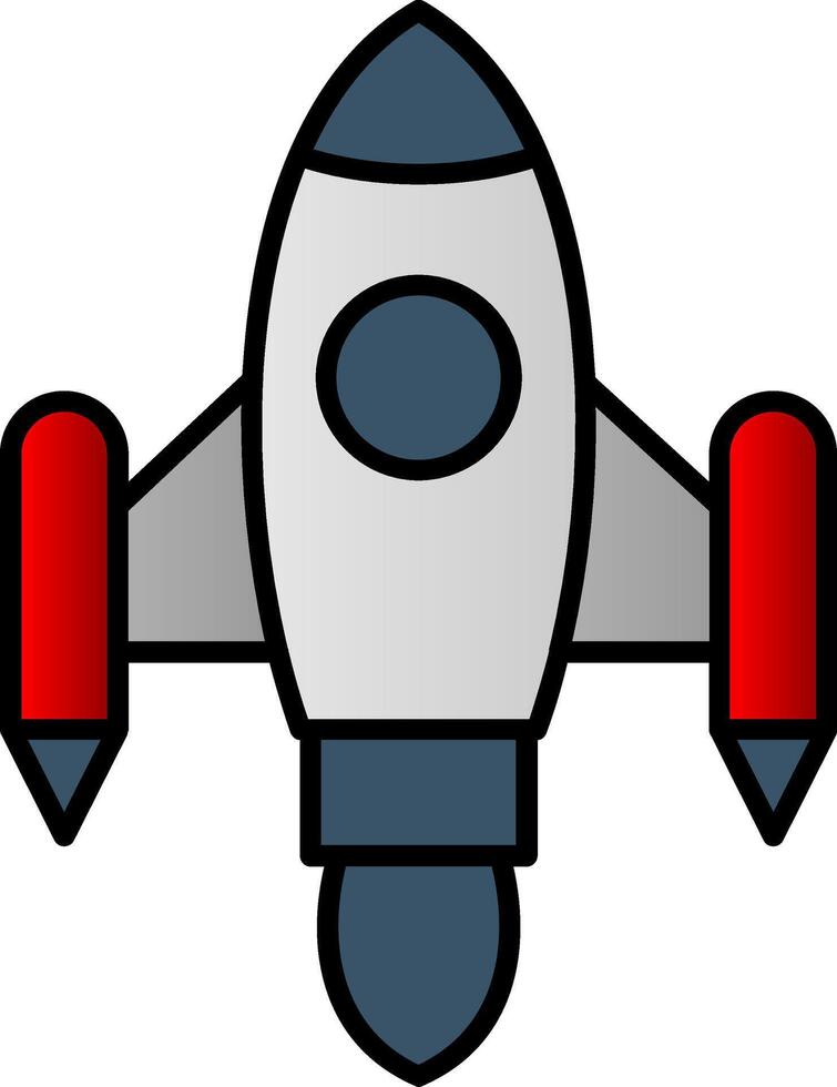 Space Ship Launch Line Filled Gradient  Icon vector