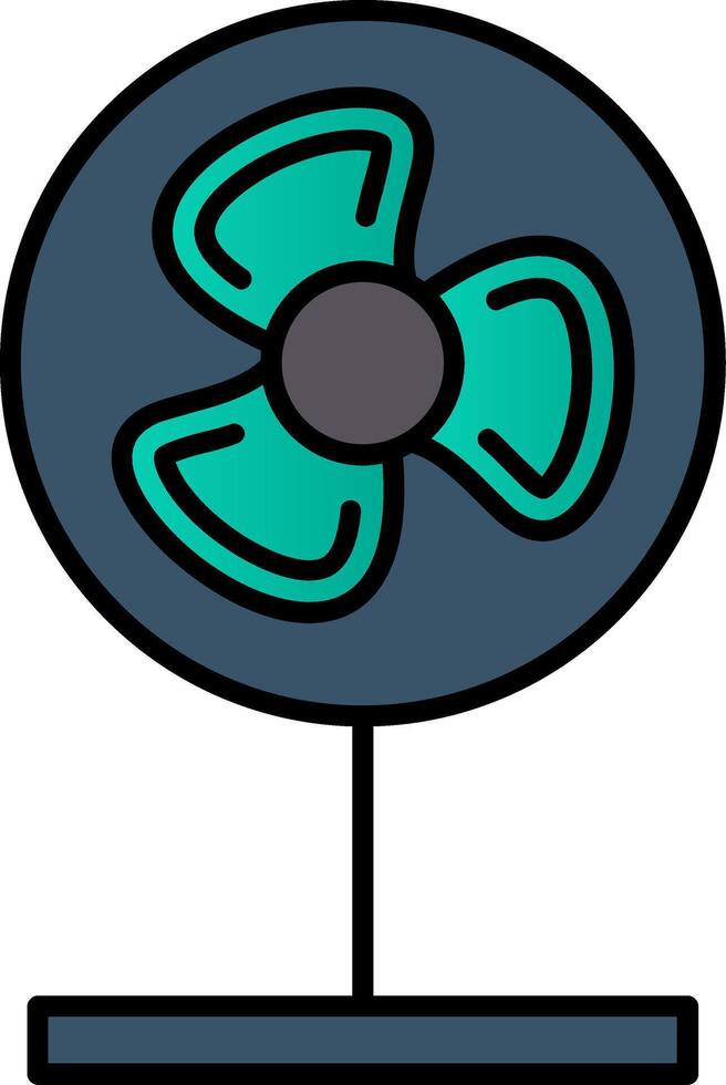 ventilador línea lleno degradado icono vector