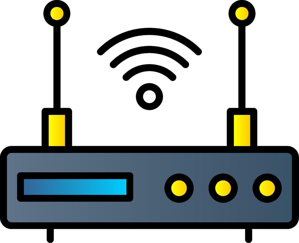 Modem Line Filled Gradient  Icon vector