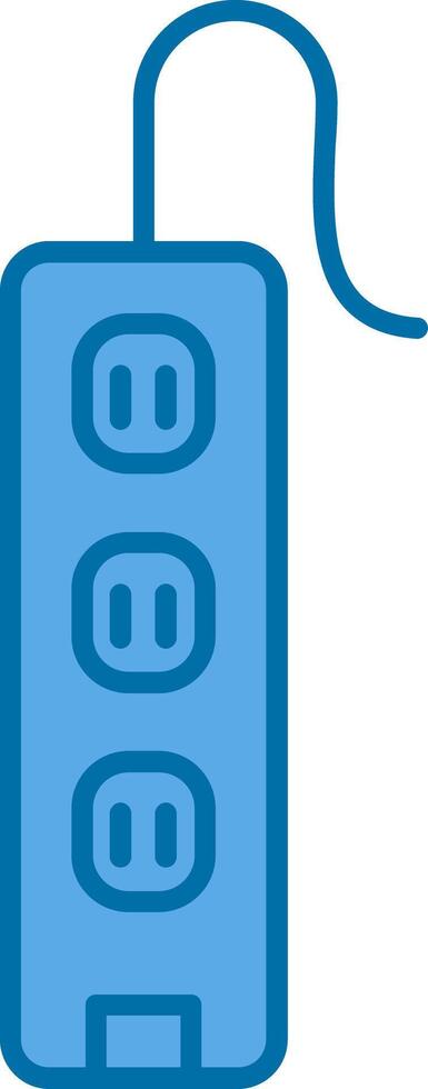 Power Strip Filled Blue  Icon vector