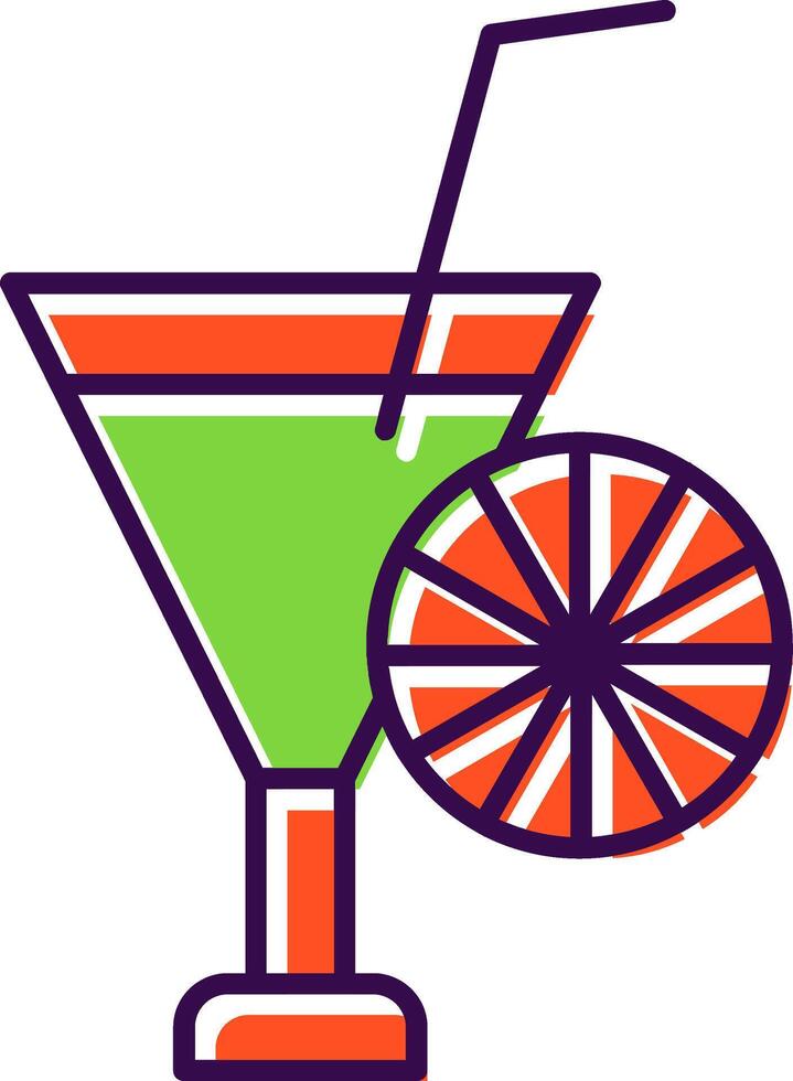 Cocktail Filled  Icon vector