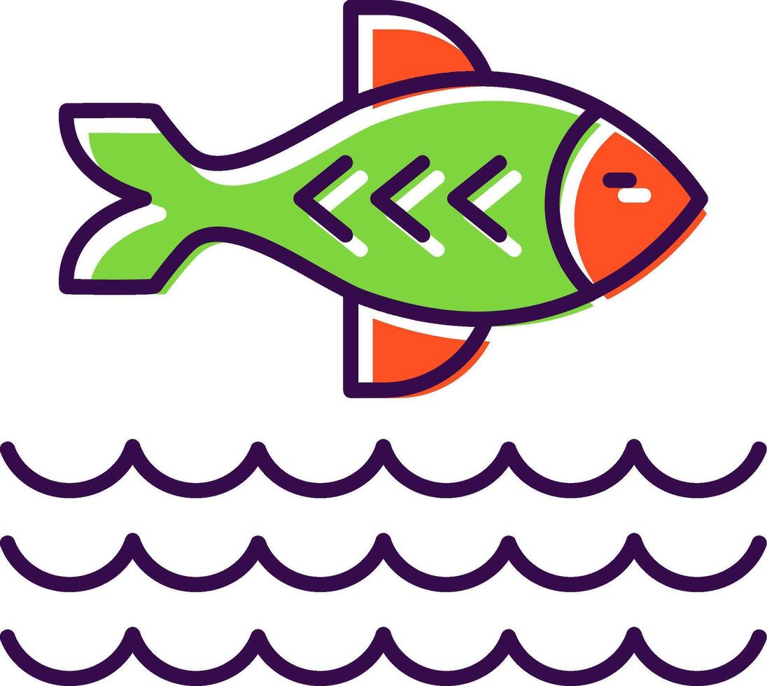 pescado lleno icono vector