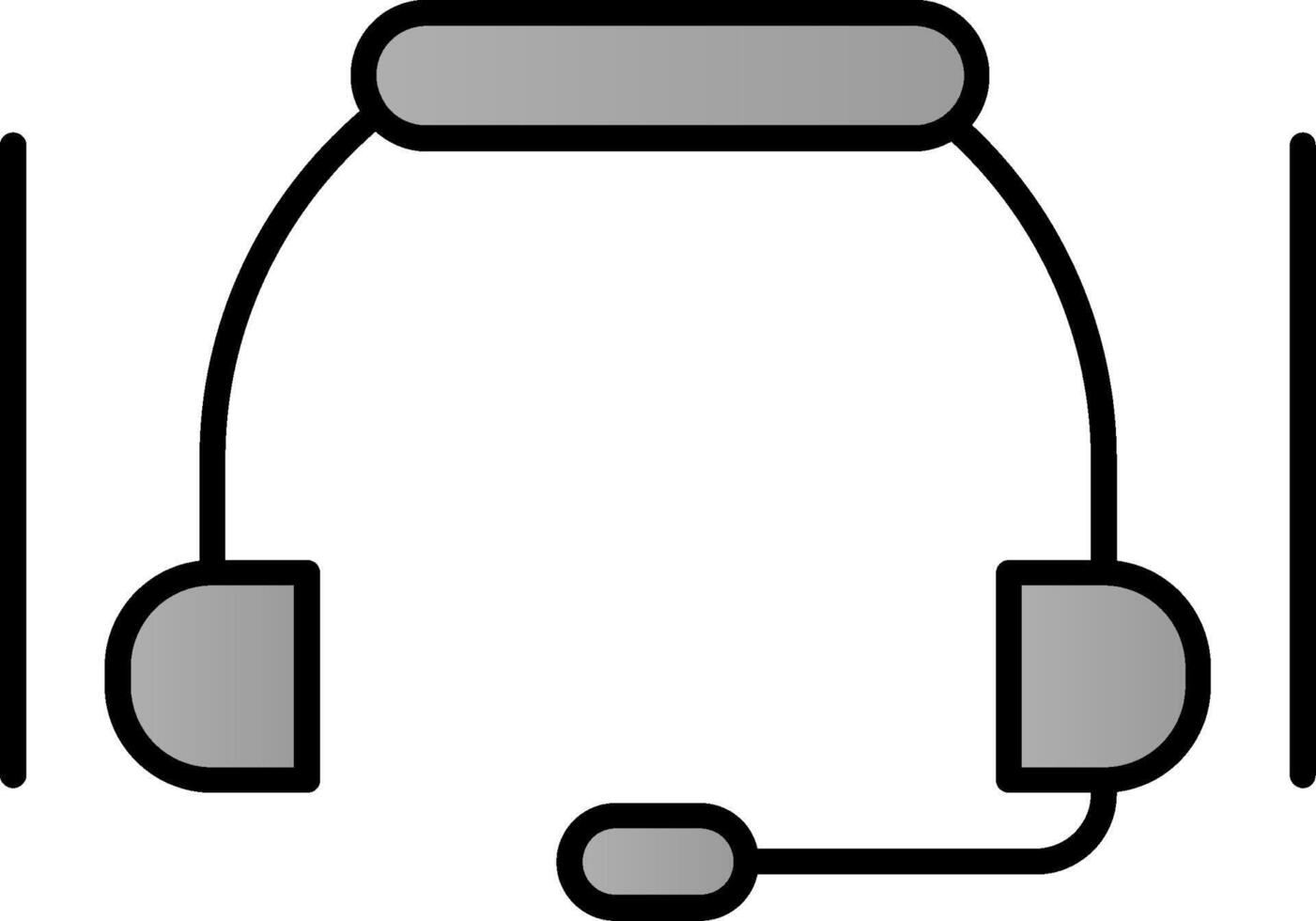 Headset Line Filled Gradient  Icon vector