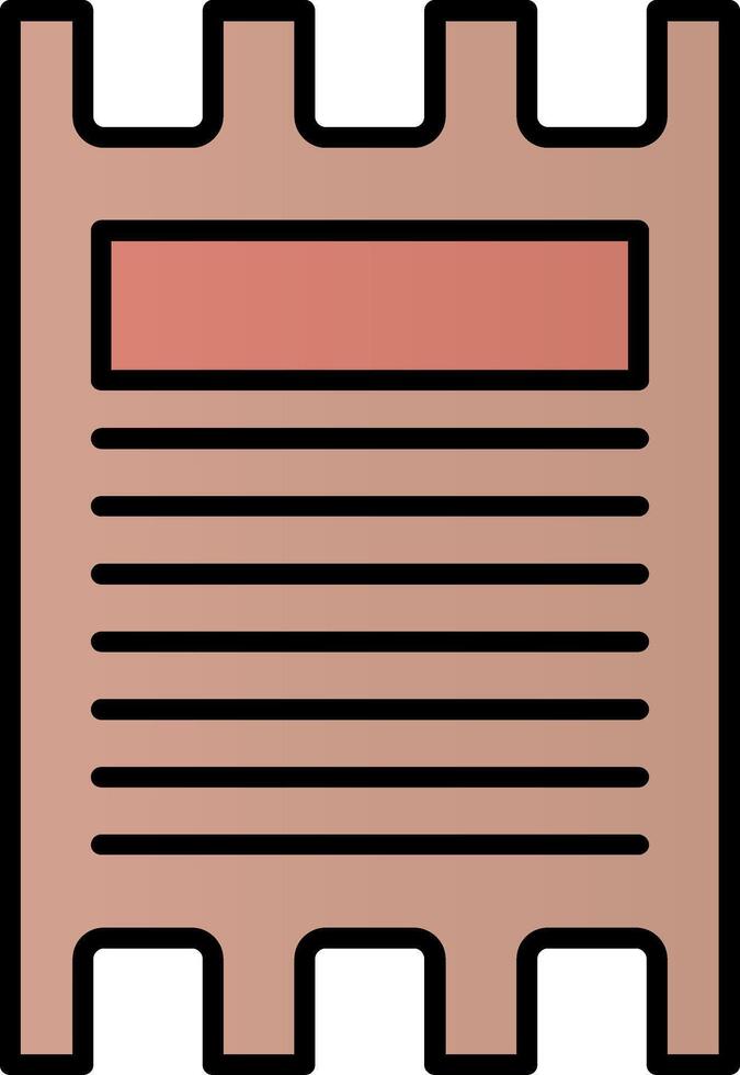 Ticket Line Filled Gradient  Icon vector