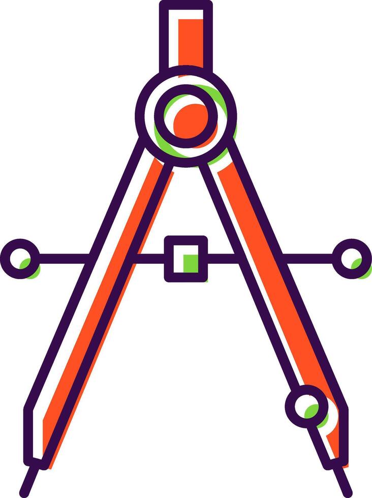 Drawing Compass Filled  Icon vector