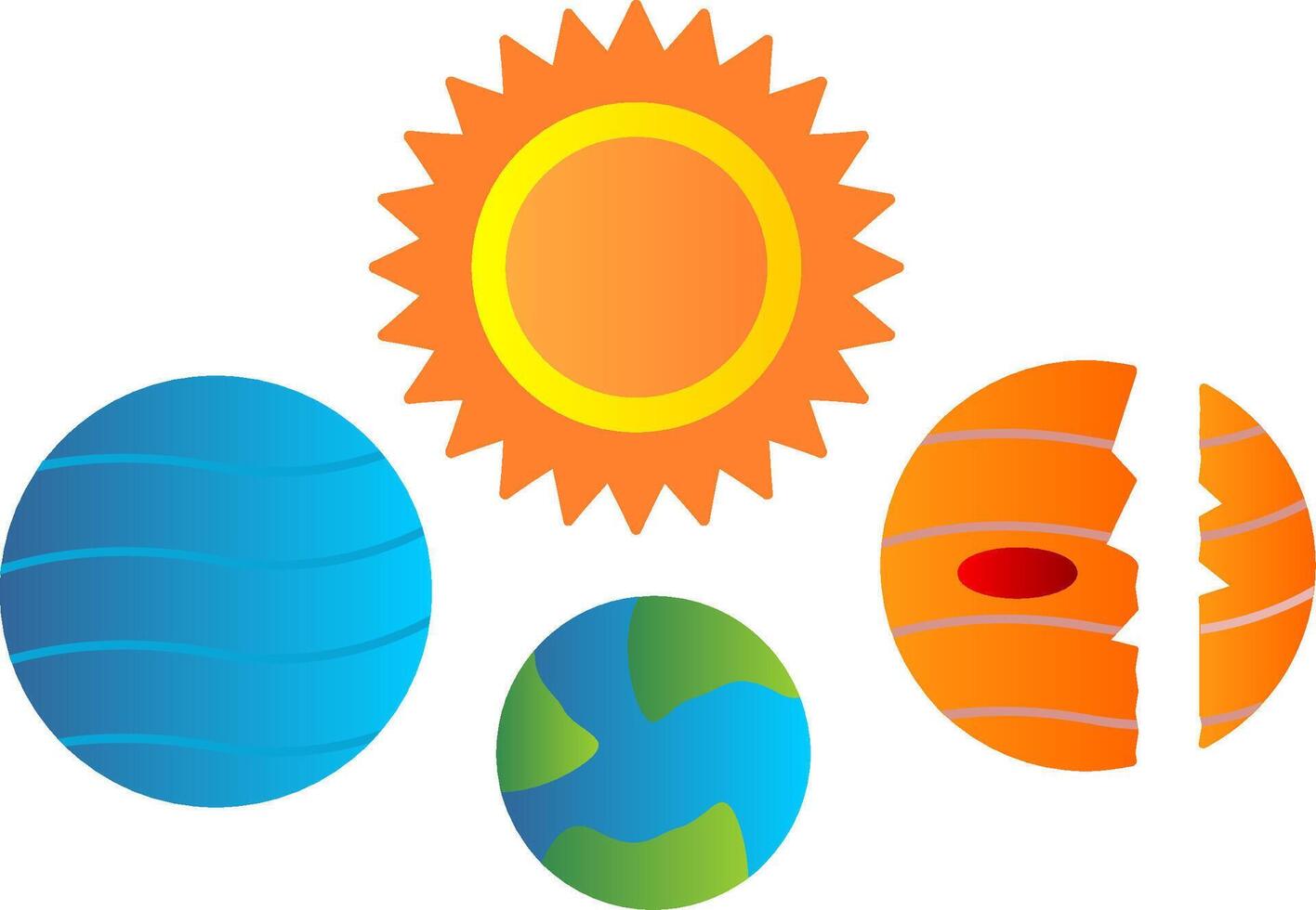 Solar System Flat Gradient  Icon vector