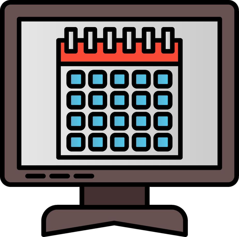 Calendar Line Filled Gradient  Icon vector