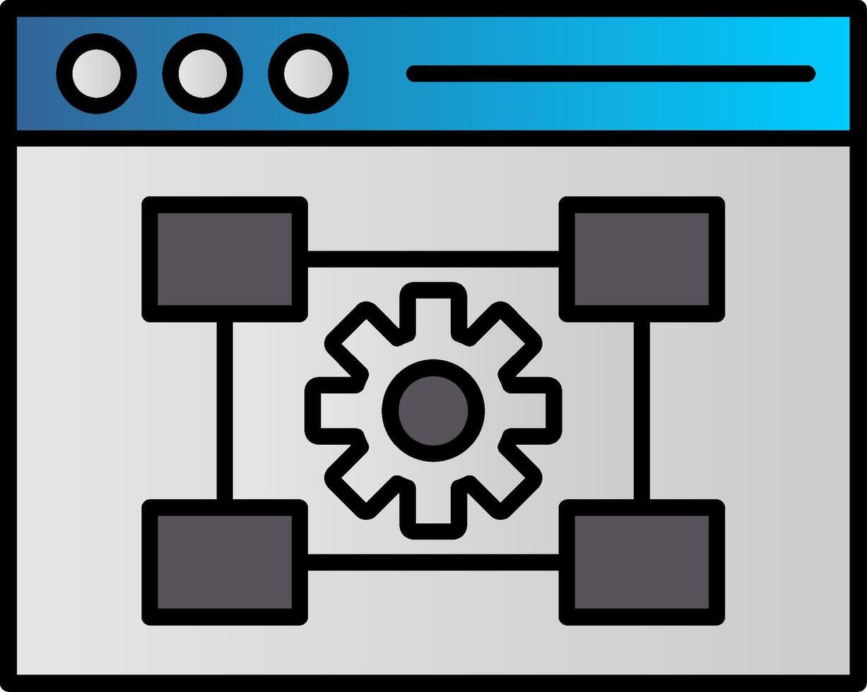 Settings Line Filled Gradient  Icon vector