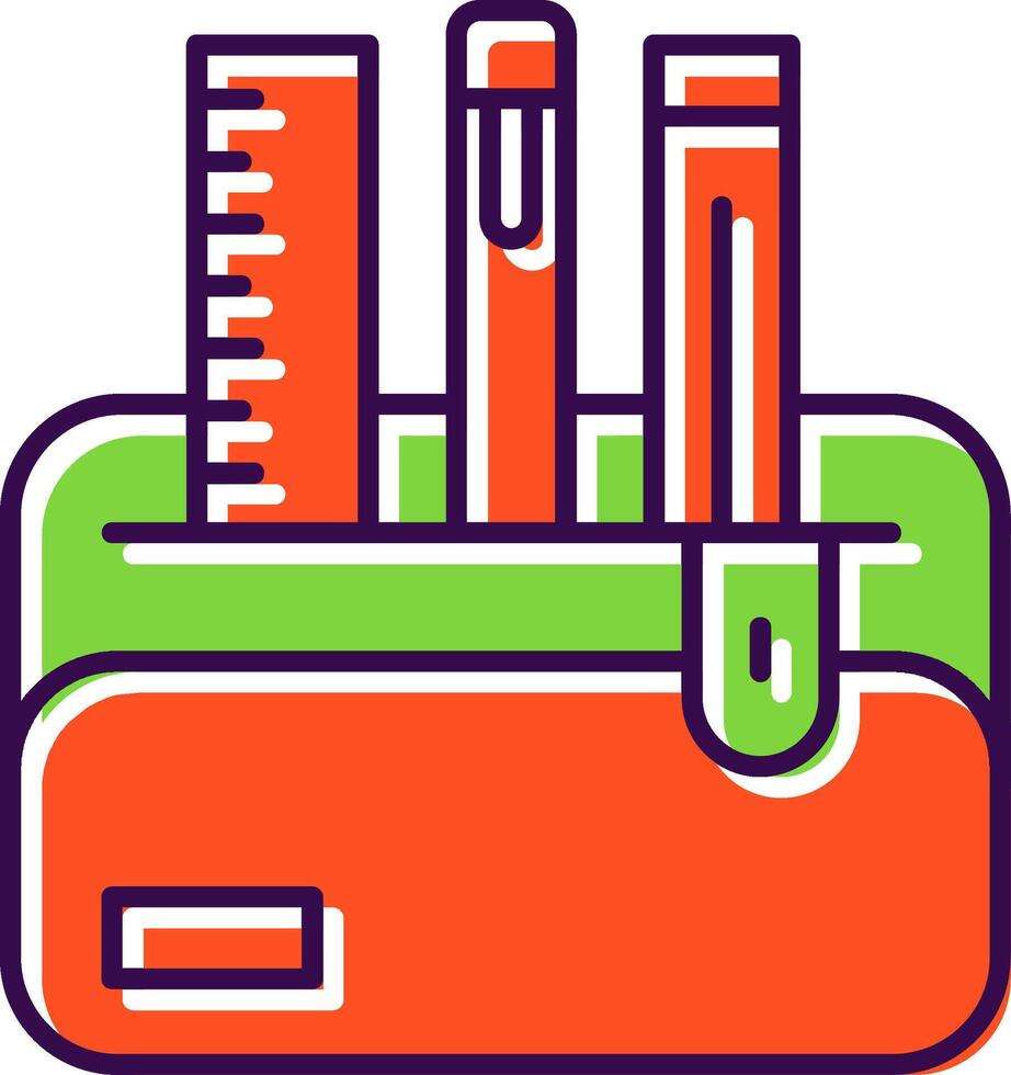 Pencil Case Filled  Icon vector