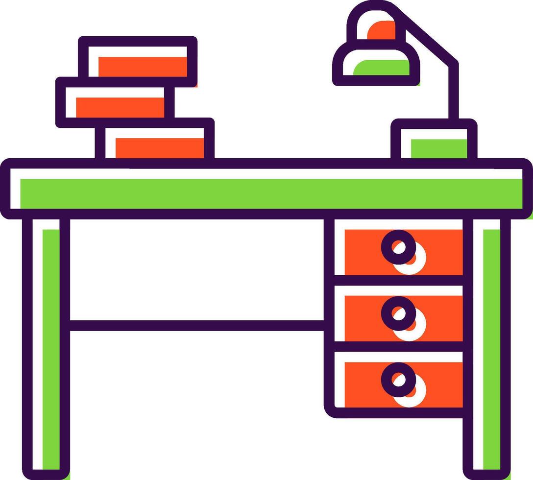 Desk Filled  Icon vector