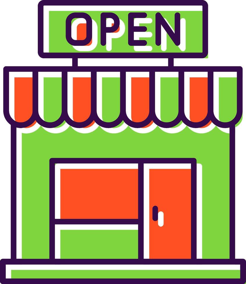 Open Filled  Icon vector