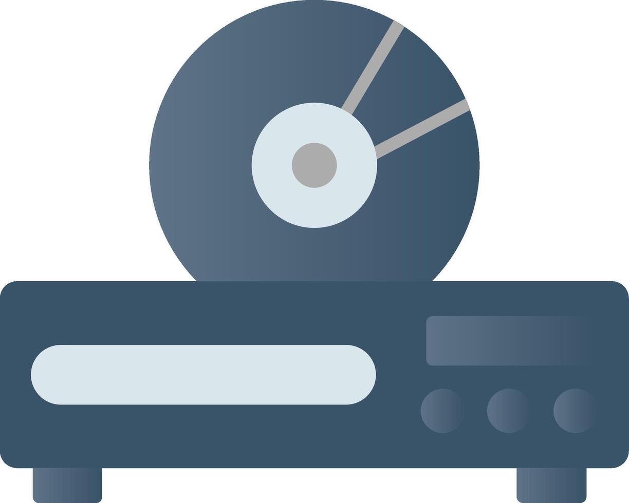 Dvd Player Flat Gradient  Icon vector