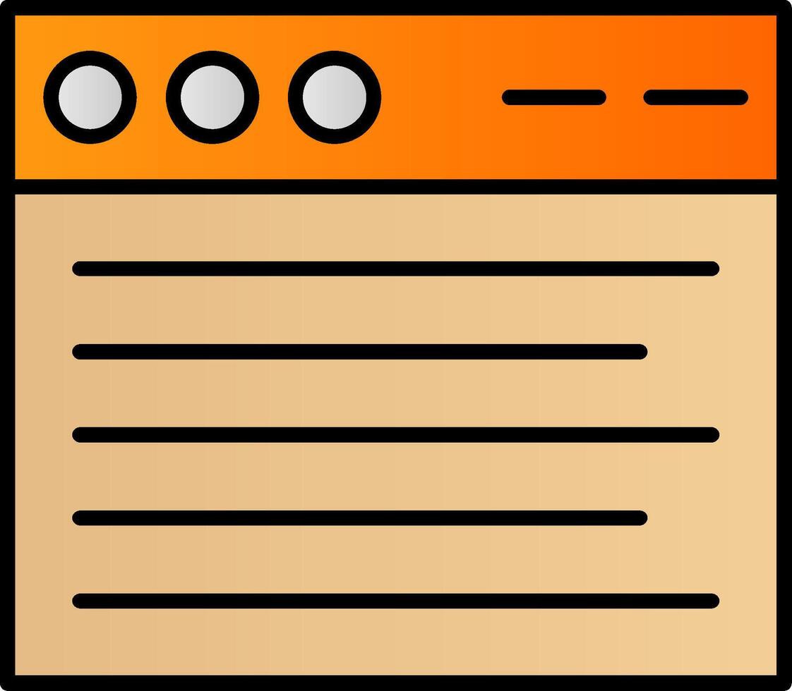 Browser Line Filled Gradient  Icon vector