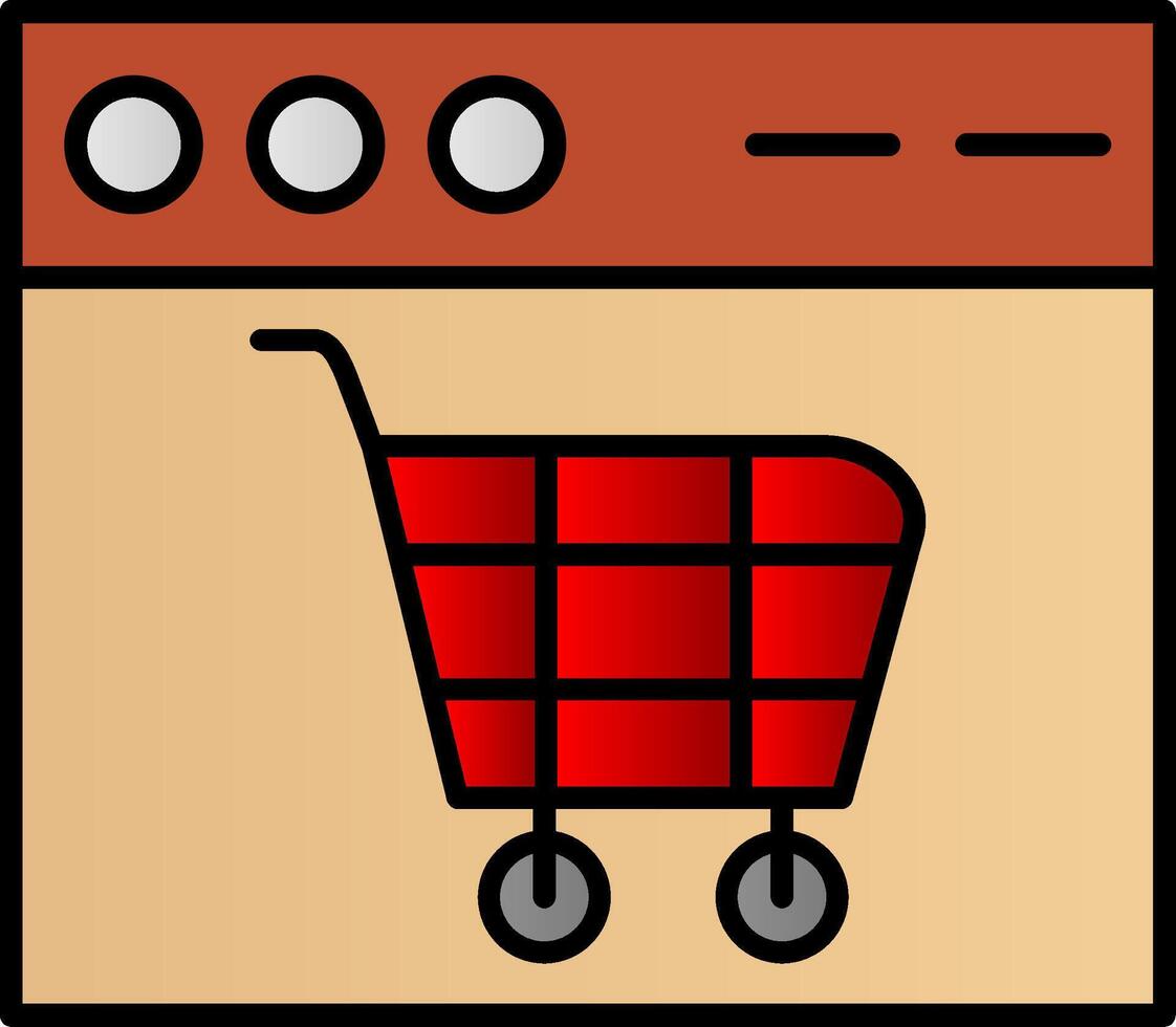 Shopping Cart Line Filled Gradient  Icon vector