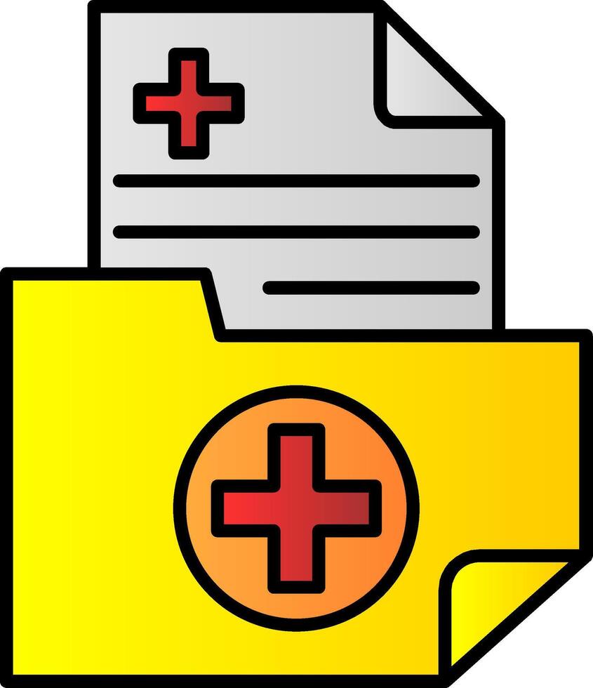 Medical Folder Line Filled Gradient  Icon vector