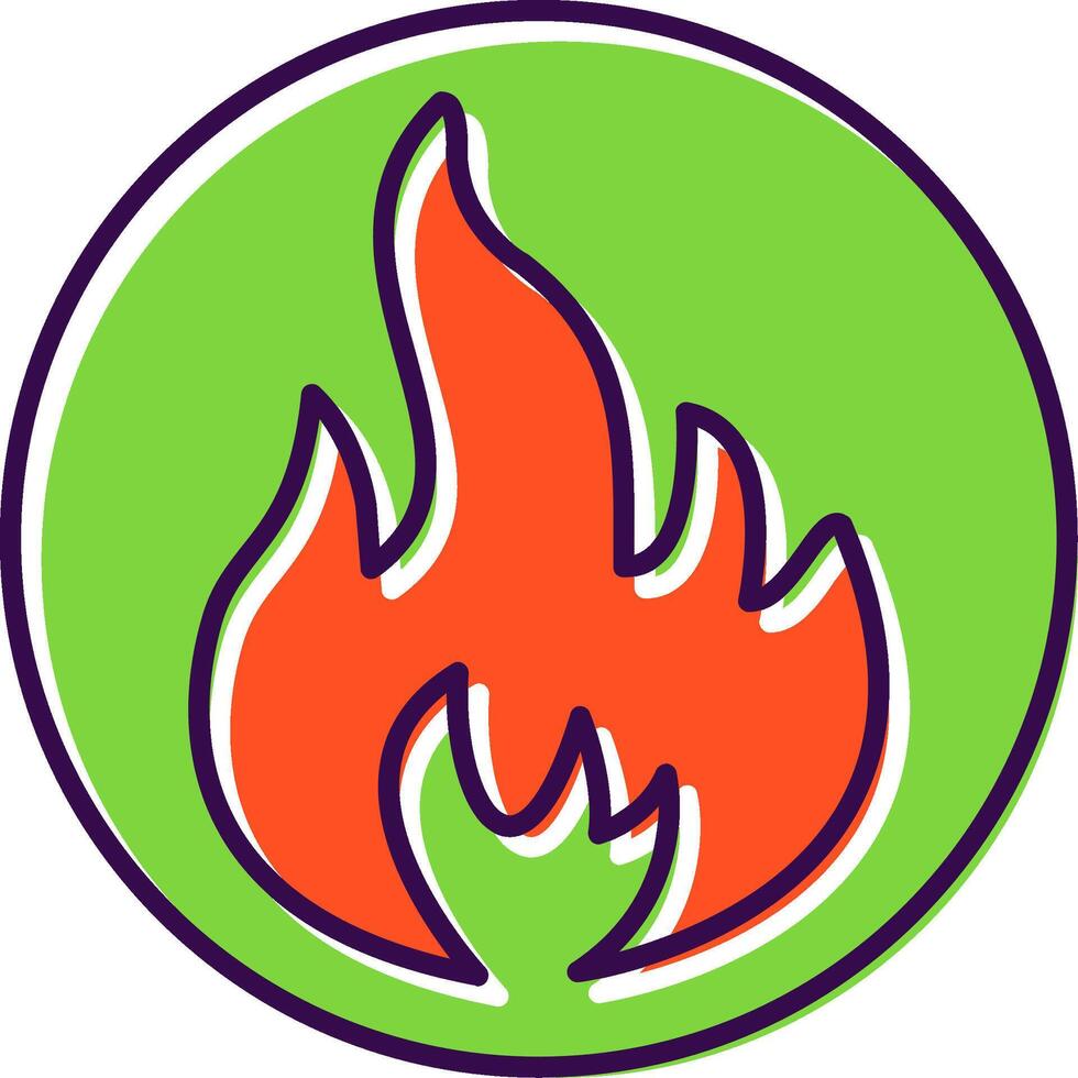 fuego lleno icono vector