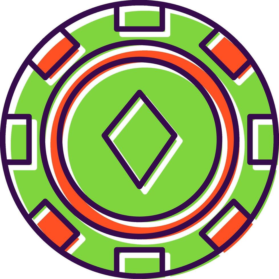 Poker Chip Filled  Icon vector
