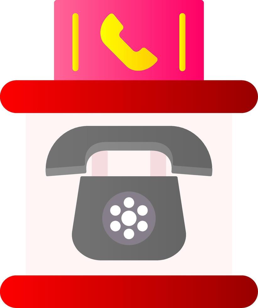 teléfono cabina plano degradado icono vector