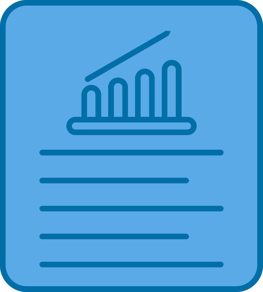 Line Graph Filled Blue  Icon vector