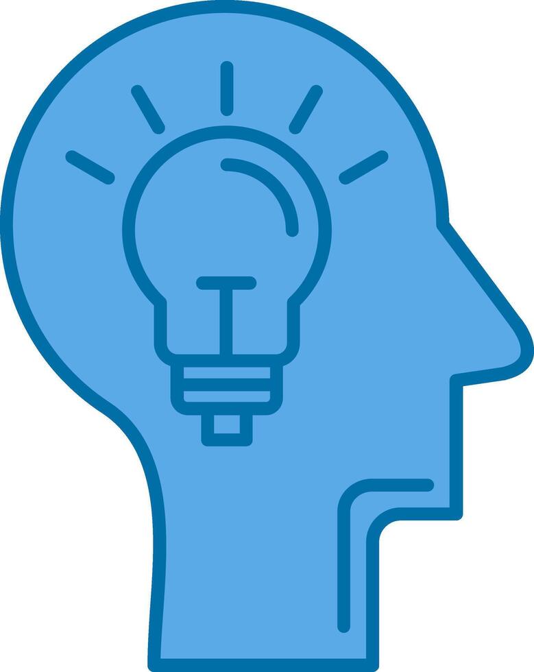 Mind Filled Blue  Icon vector