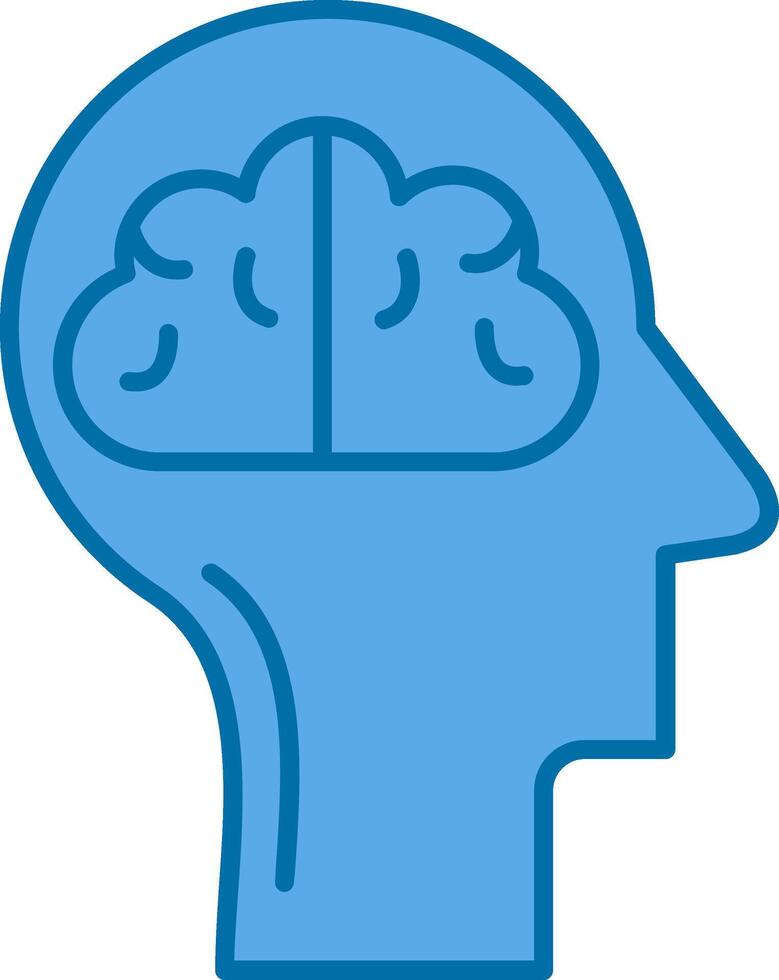 Mind Filled Blue  Icon vector