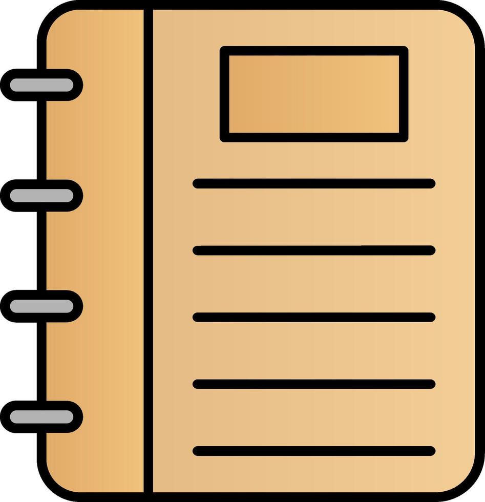 Note Book Line Filled Gradient  Icon vector